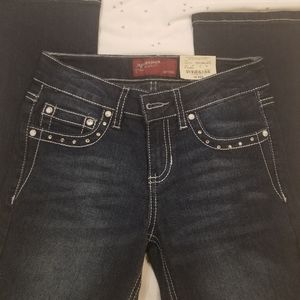Brand New Bedazled Angel winged back pocket Jeans
